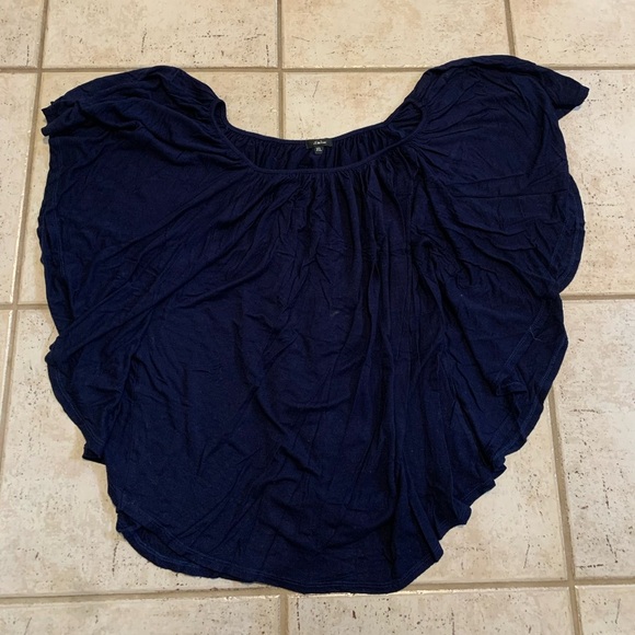 Storm & Marie Navy Blue Off-the-Shoulder Ruffle Top XL - Picture 4 of 9